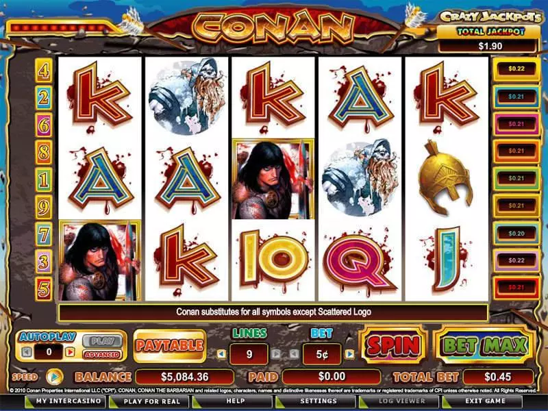 Conan the Barbarian CryptoLogic Progressive Jackpot Slot