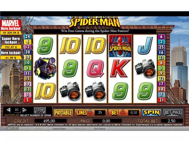 The Amazing Spider-Man bwin.party Progressive Jackpot Slot