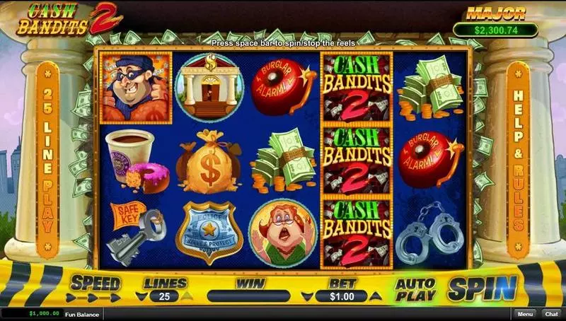 Cash Bandit 2 RTG Progressive Jackpot Slot