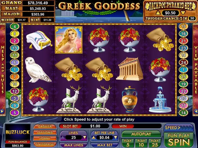 Greek Goddess NuWorks Progressive Jackpot Slot