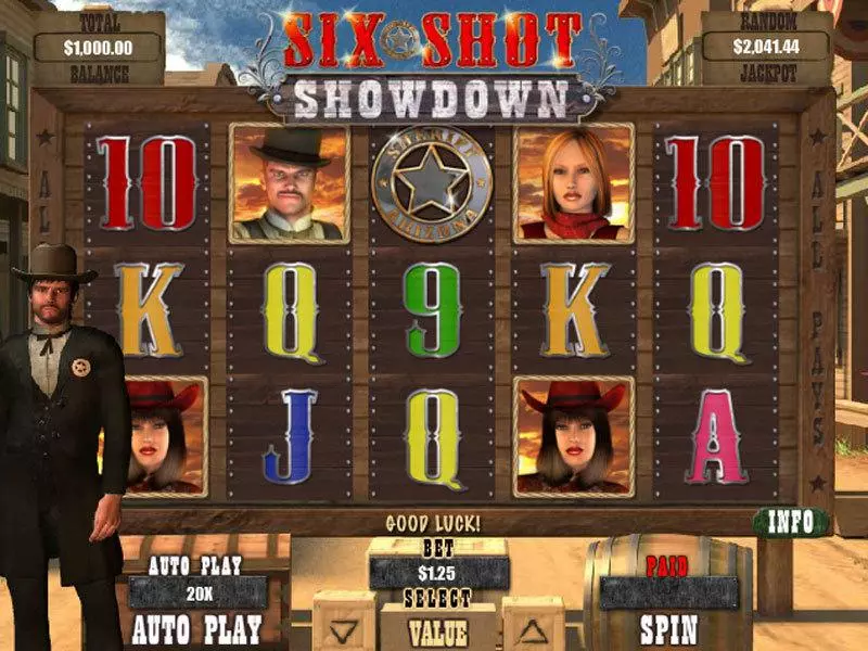 Six Shot Showdown RTG Progressive Jackpot Slot
