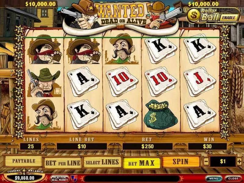 Wanted Dead or Alive PlayTech Progressive Jackpot Slot
